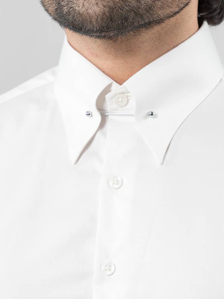 BRISK - Wholesale Button Down Shirt - Men's - Egyptian White 60's Poplin Collar Pin Shirt - 3 Pack Bundle3