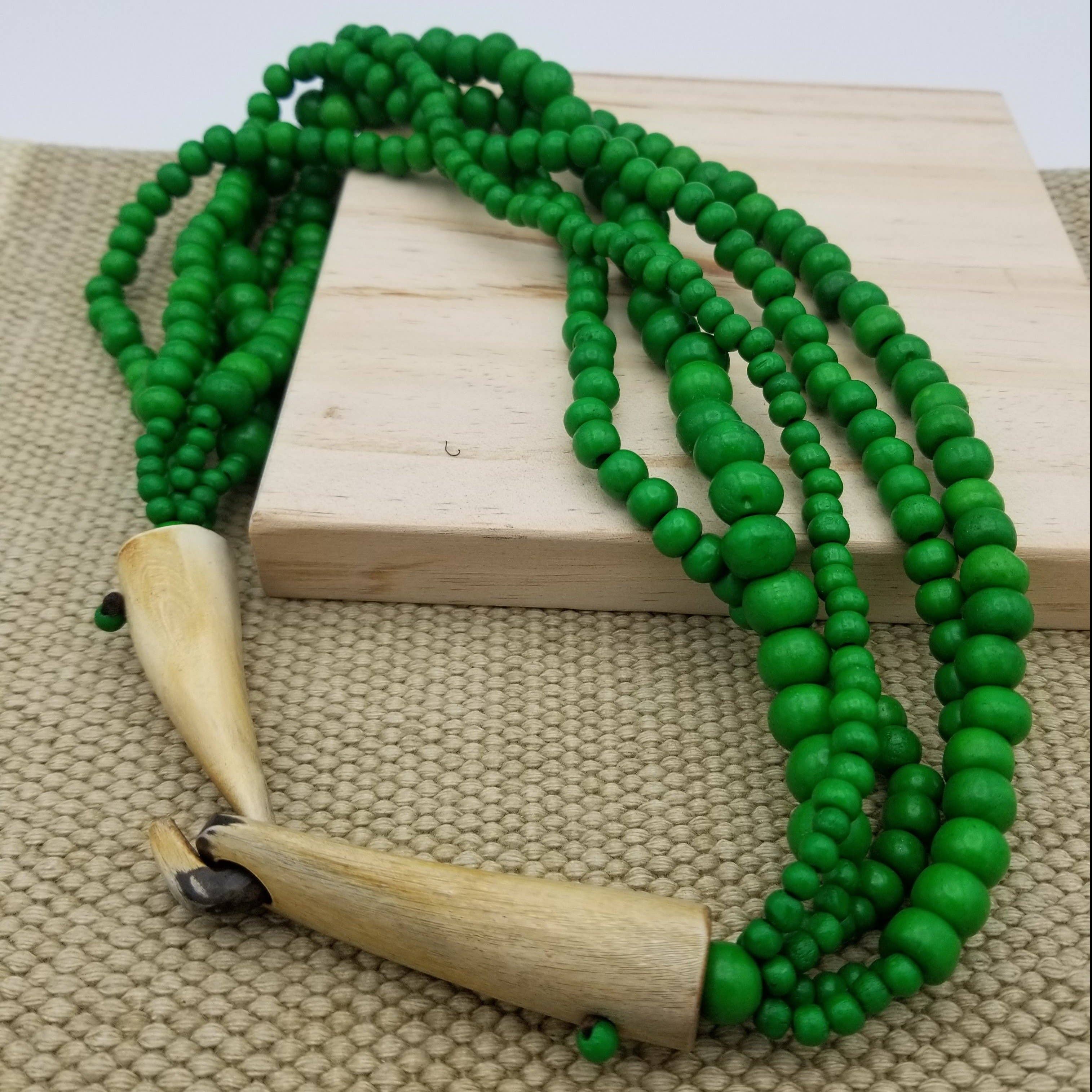 Dekko Trading - Wholesale Beaded/Pearl Necklace - Bone Bead Necklace with Horn Clasp2