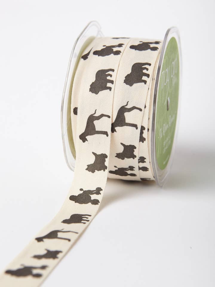 Nastro 100% cotone con stampa a sagoma di cane da 3/4" per la vendita all'ingrosso da parte di May Arts Ribbon