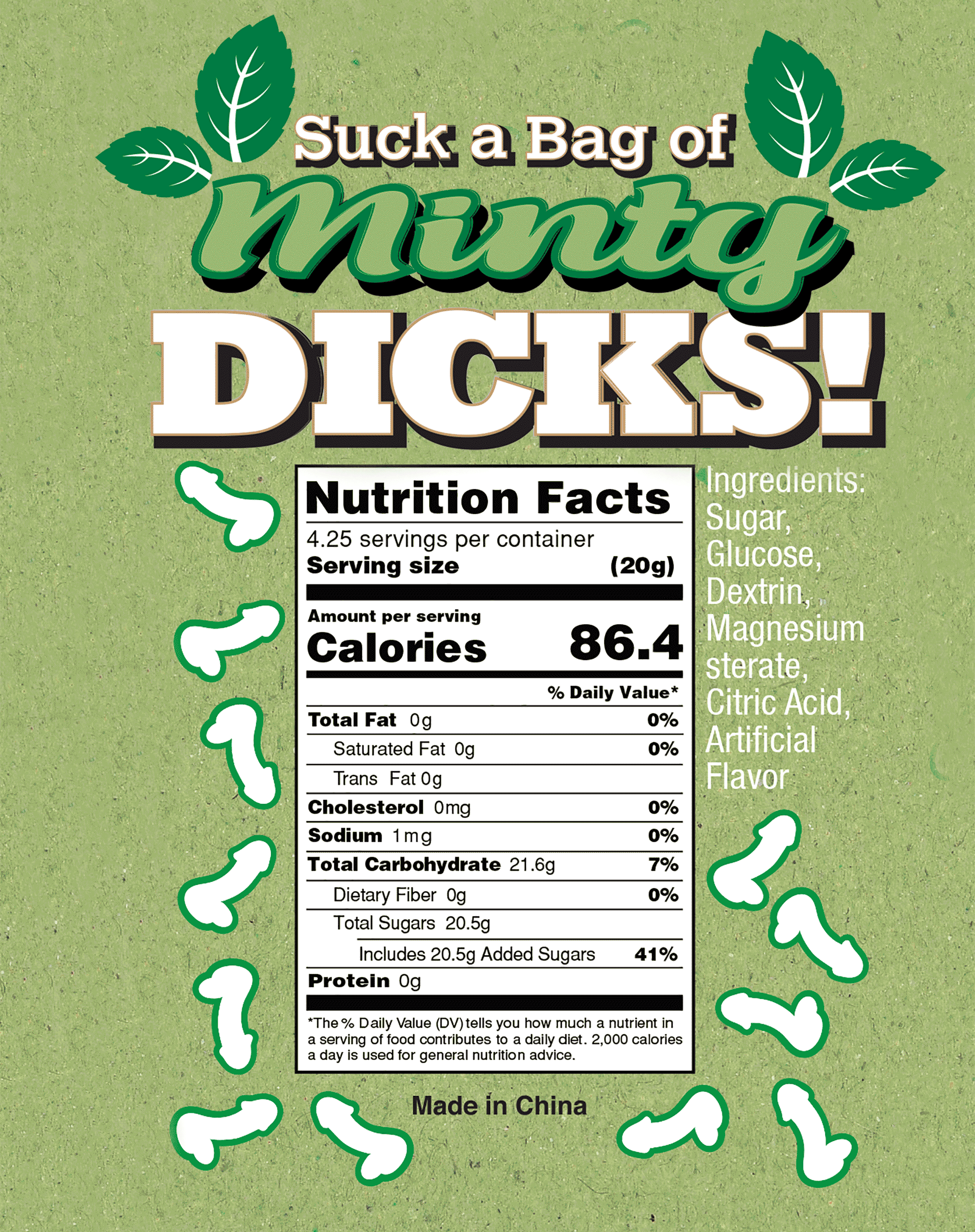Little Genie Productions - Wholesale Mints - Suck a Bag of Minty Dicks- Display of 1003