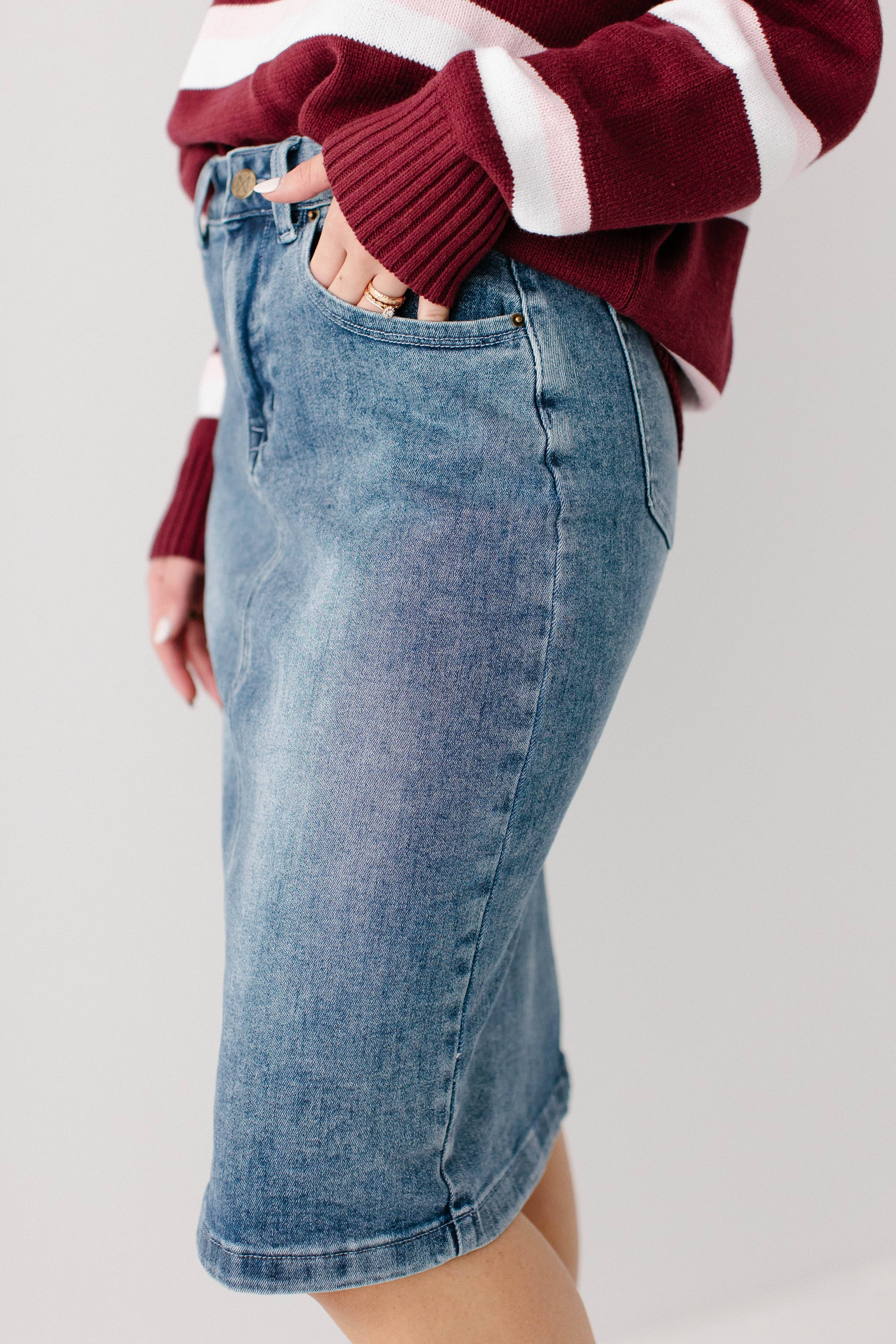 The Main Street Exchange – Engroshandel Nederdel - Dame – 'Robyn' Klassisk Denimnederdel3