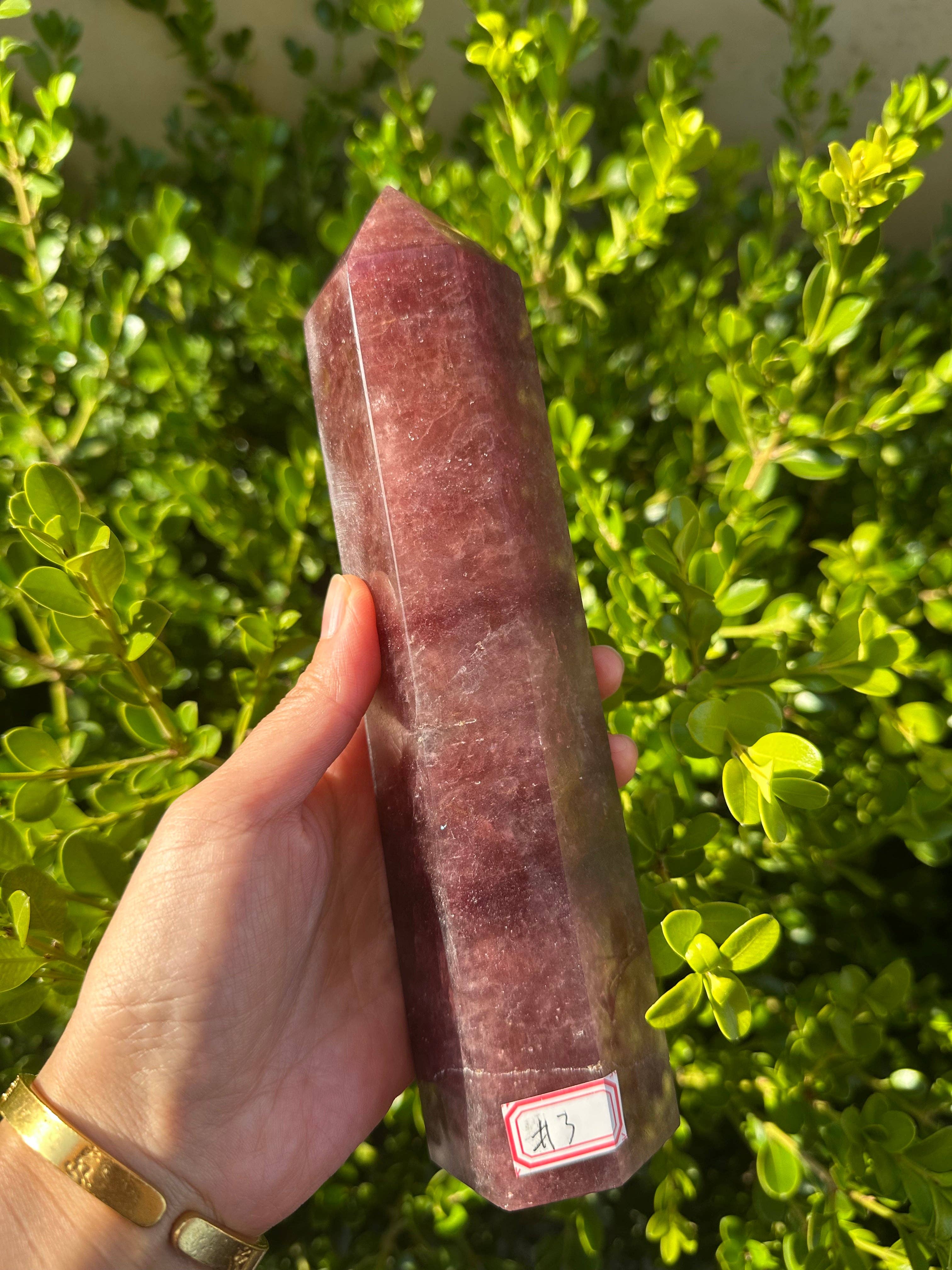 Moon Rituals - Wholesale Spiritual Stone/Crystal - Large Strawberry Quartz Crystal Tower Obelisk – Love & Emotional Healing, Christmas Crystal Gift  #39