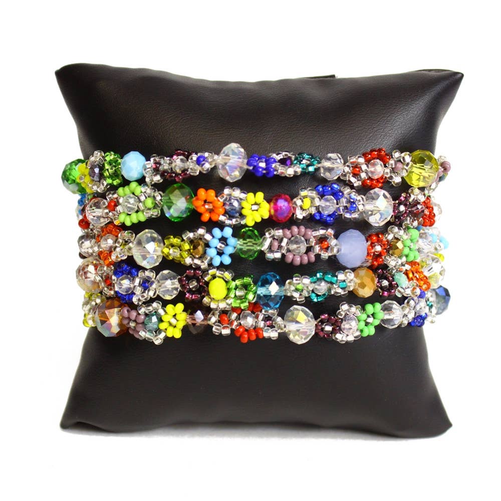 Sanyork Fair Trade - Wholesale Beaded Bracelet - Crystal Daisy Bands Assorted Bracelet Handcrafted Glass Bead3