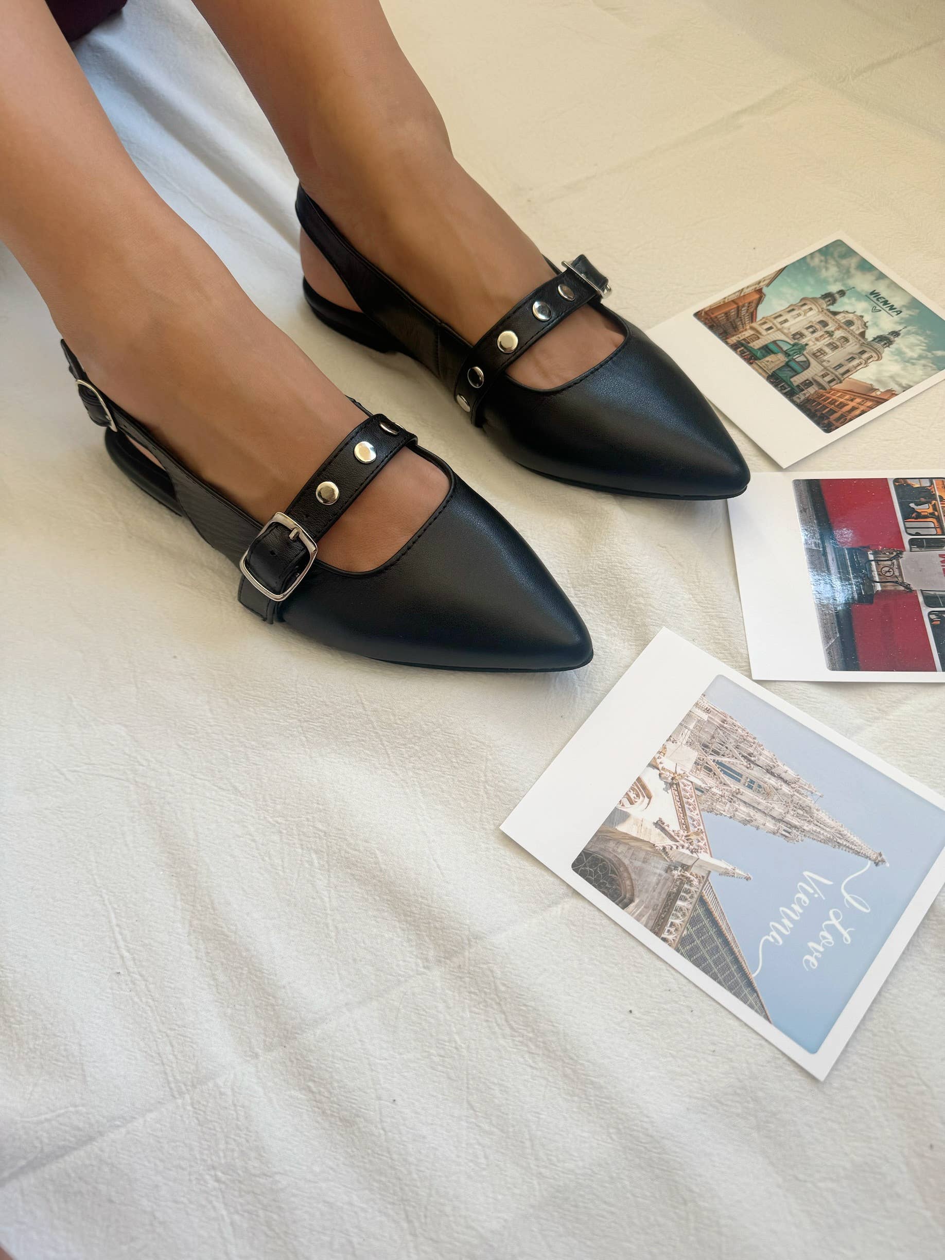 Christina Christi - Wholesale Muiltjes - Dames - Muiltjes voor dames, Zwarte leren muiltjes, Muiltjes met studs, Muiltjes voor dames4