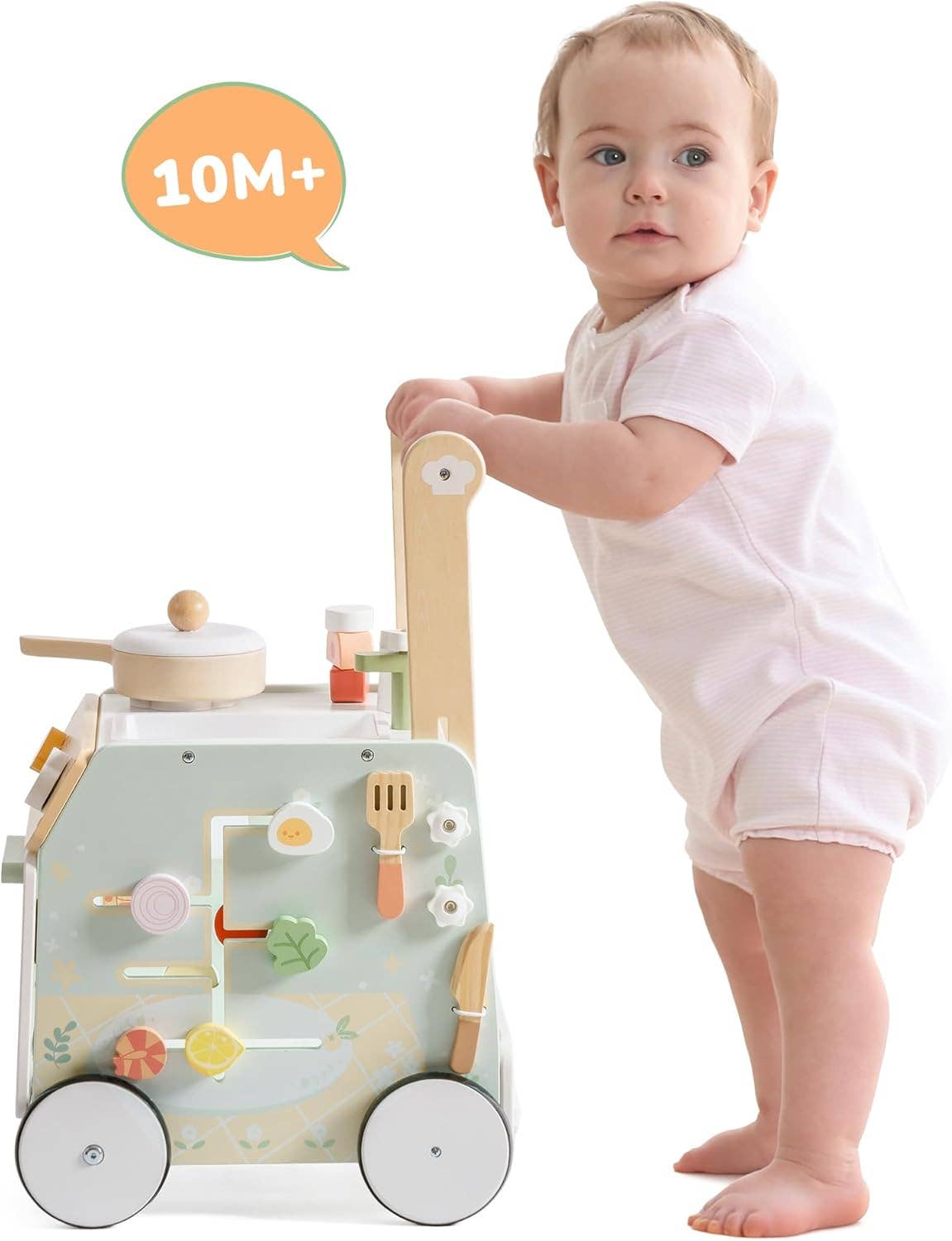Robud & Mewoofun Official Store - Vendita all'ingrosso Girello - Bambini e neonati - Robud Camminatore in Legno per Bambini con Deceleratore per 12 Mesi+5