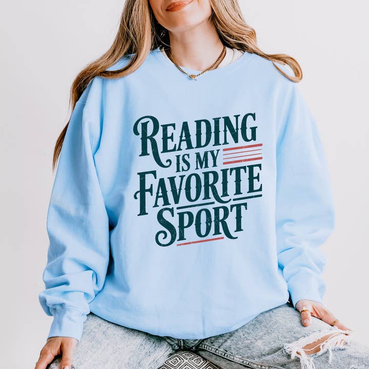 La lecture est mon sport préféré Stripes LGDSWT pour la vente par Olive And Ivory Wholesale