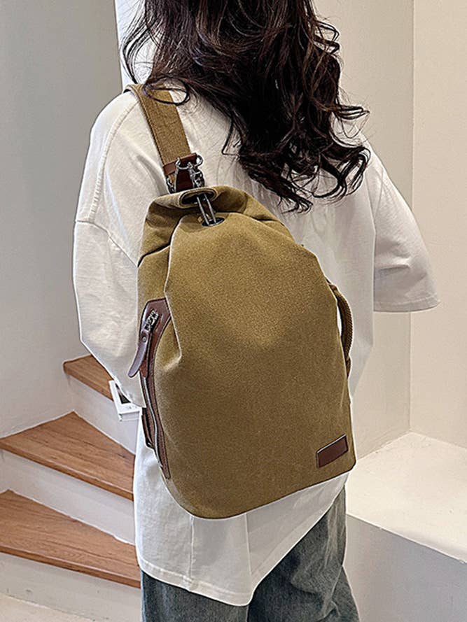 Schlichte Schultertasche aus Segeltuch mit großer Kapazität MOQ 3 Stück ZYB027 für den Großhandel von UNISHE