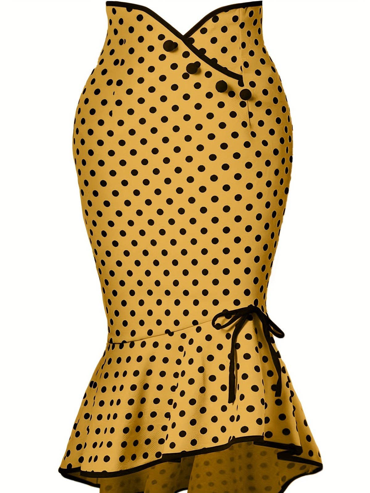 SALINA TRADING INC - Wholesale Skirt - Women's - Women Fashion Sexy Elegant Dot Printed Lace-Up Fishtail Skirt2