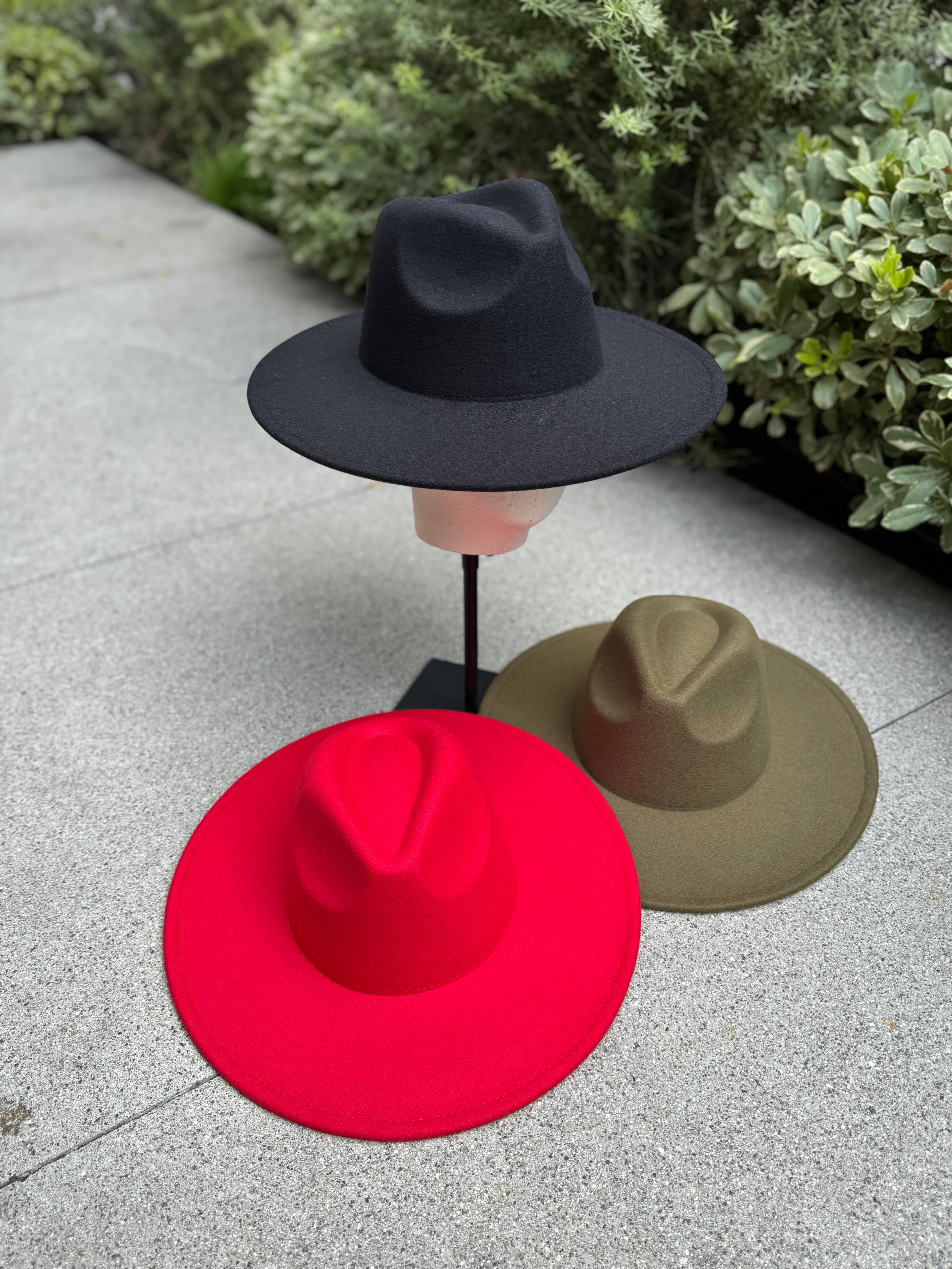 Love and Thyme – wholesale Fedora – Women’s – Best Seller! Vegan Felt wide Brim Panama hat in faux felt3