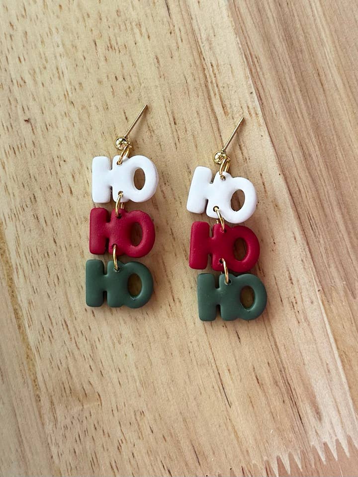Ho Ho Ho Dangle for wholesale by SmallTownClayCo