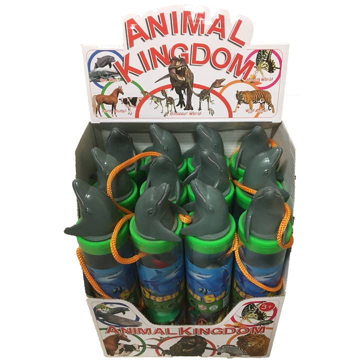 Texas Toy Distribution - Wholesale Figurine Toy - Kids - Sea Animal Figurines in Clear Tube with Dolphin Head Topper