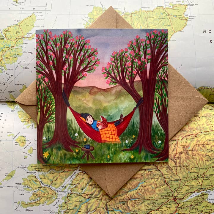 Books and Blooms Greeting Card for wholesale by Samantha Dolan