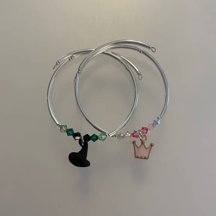 Chappy Girls - Wholesale Charm/Dangle Bracelet - Wicked Pink Princess CrownÂ