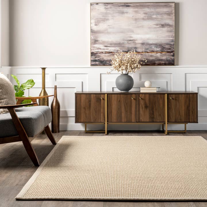 Tan Proper Sisal and Wool Area Rug for wholesale on Faire
