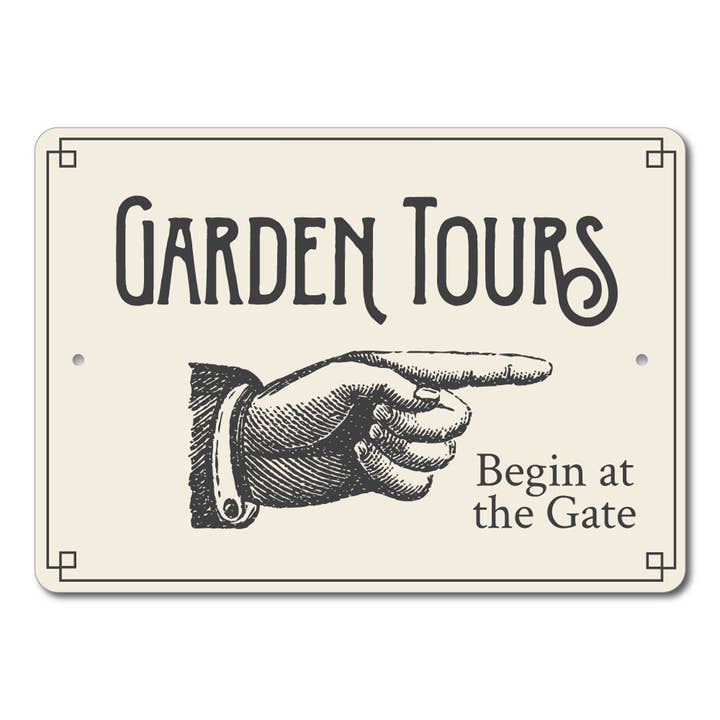 Garden Tours Panneau directionnel pour la vente par Lizton Sign Shop, Inc