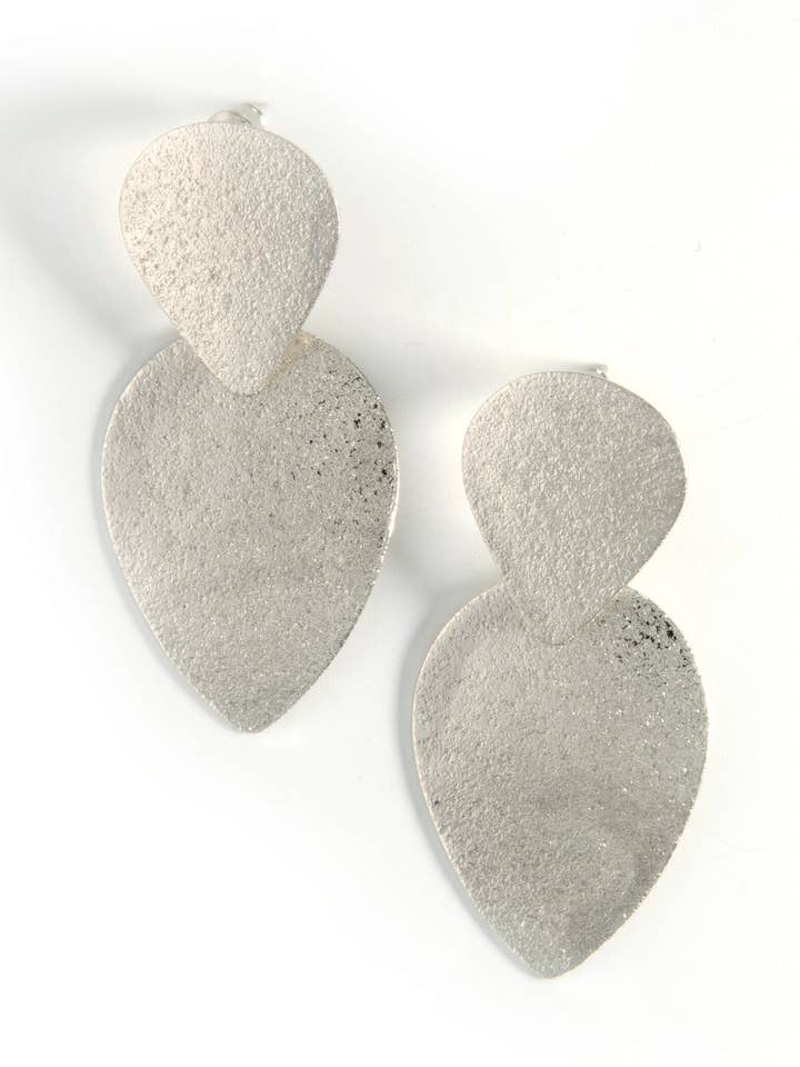 Glitz Teardrop Earrings - Silver for wholesale by Fair Anita