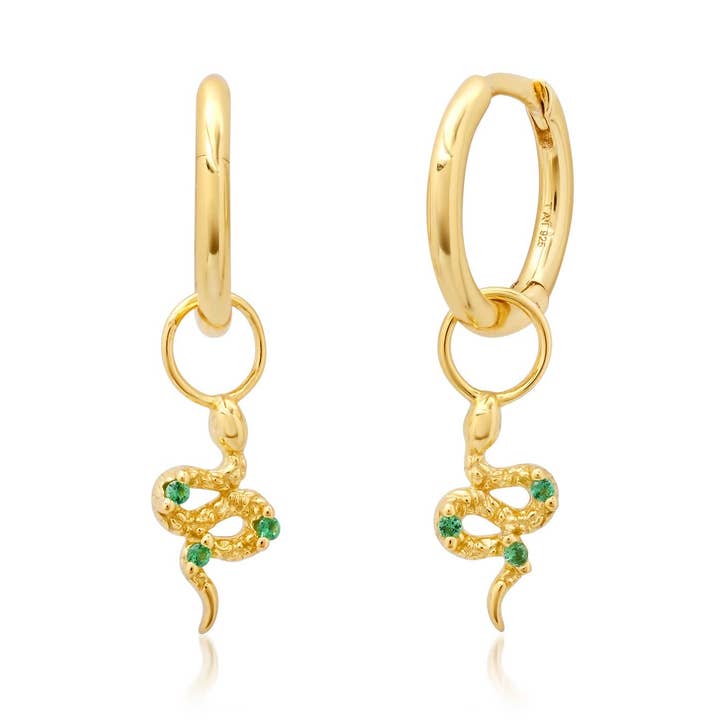 Créoles Serpent en Vermeil Or pour la vente par Tai Jewelry