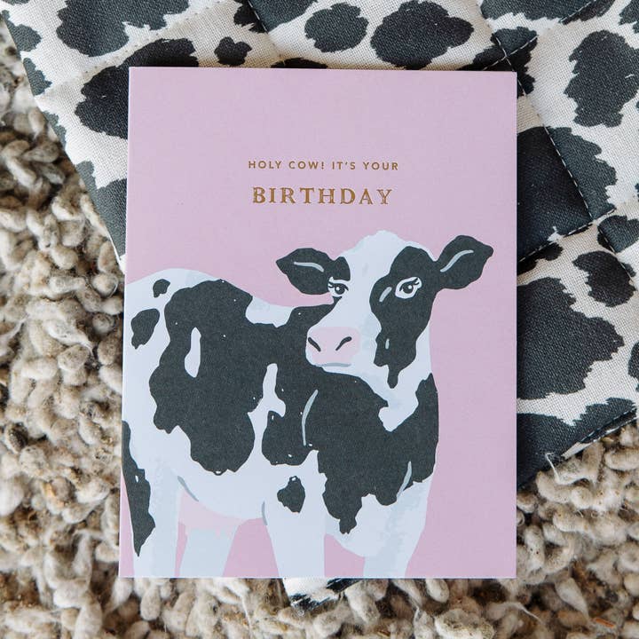 Paper Farm Press - Wholesale Birthday Card - Holy Cow Birthday Greeting Card1