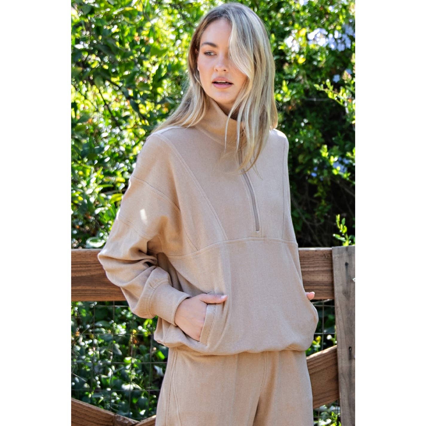 Rae Mode - Wholesale Lounge Top - Women's - BRUSHED RIB QUARTER ZIP PULLOVER5