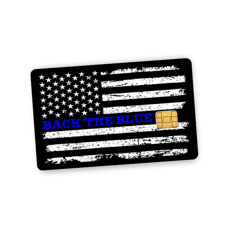 Shield Republic - Wholesale Phone & Laptop Stickers - Back the Blue Flag Credit Card Skin Decal