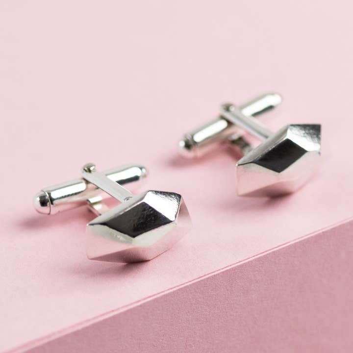 Gemelli sfaccettati in argento massiccio - Collezione Erobre per la vendita all'ingrosso da parte di Hannah Weston Jewellery