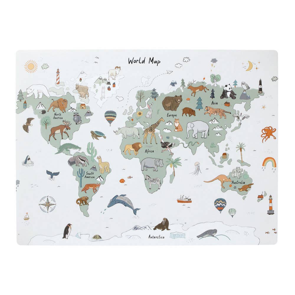 colorful Desk/Craft Mat "World", Plastic for wholesale on Faire0