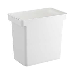 Vigor 4 Qt. White Square Polyethylene Food Storage Container and Green Lid