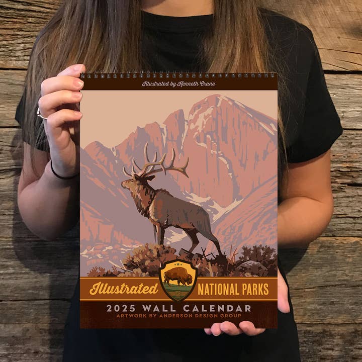 Anderson Design Group - Wholesale Calendar - 2025 Wall Calendar: National Parks by Kenneth Crane