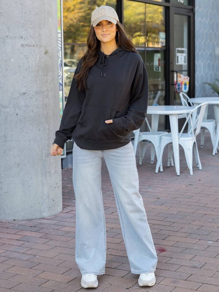 Slouchy Soft Wide Leg Jeans in Non Distressed Light-Wash for wholesale on Faire