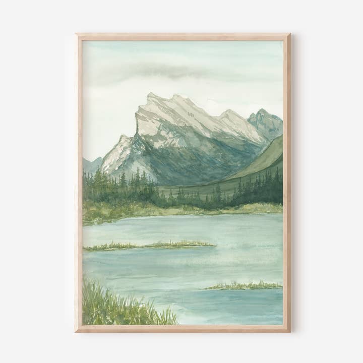 Mount Rundle | Kunstdruck auf Aquarell für den Großhandel von Rebecca Sobbi Studio