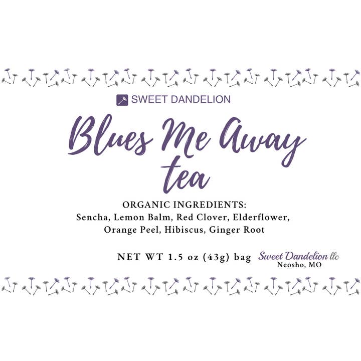 Blues Me Away Tea for wholesale by Sweet Dandelion, llc