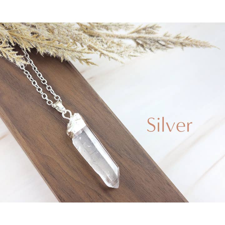 WonderLight Jewelry - Wholesale Pendant/Charm Necklace - Raw Crystal Pendulum Necklace - Clear Quartz / Clarity10