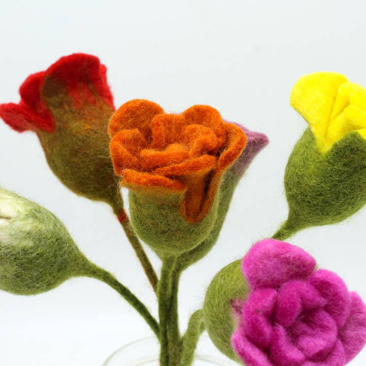 Ancient Wisdom - Wholesale Decorative Tabletop Object - Felt Flowers - Roses (assorted colours)