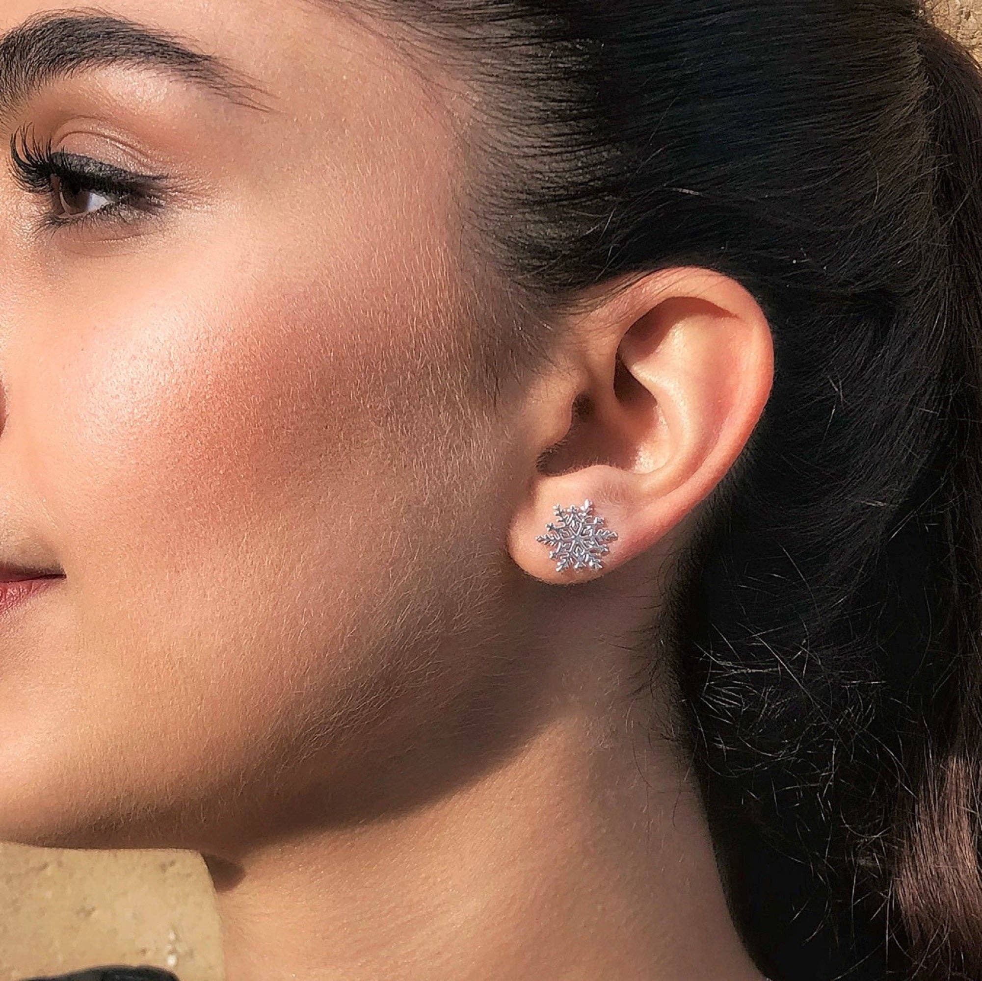 Otis Jaxon London - Wholesale Stud/Post Earrings - Silver Snowflake Stud Earrings7