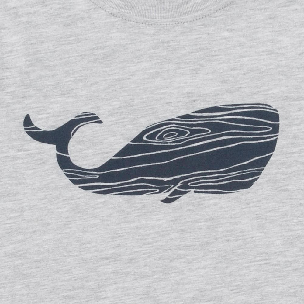 Cinder + Salt - Wholesale Screen Printed T-Shirt - Kids - Toddler Wood Grain Whale Tee1