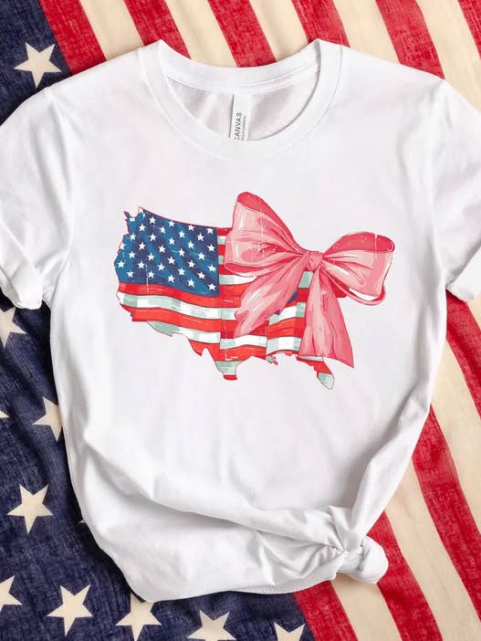 T-shirt Coquette 4 Juillet Amérique pour la vente par Boho Bloom Emporium