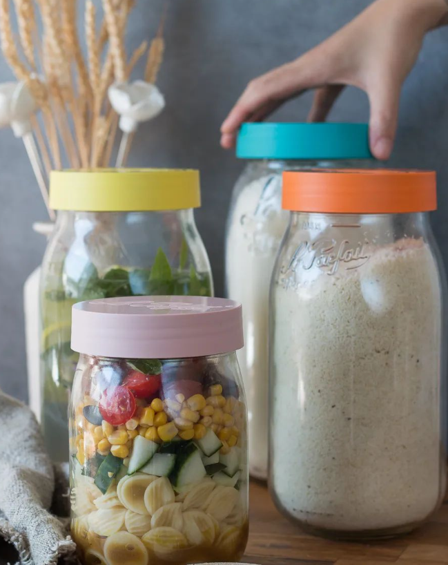 Le Parfait - Wholesale Jar - 2L Bulk Storage Glass Jar Screw Top W Mixed ColorLid1