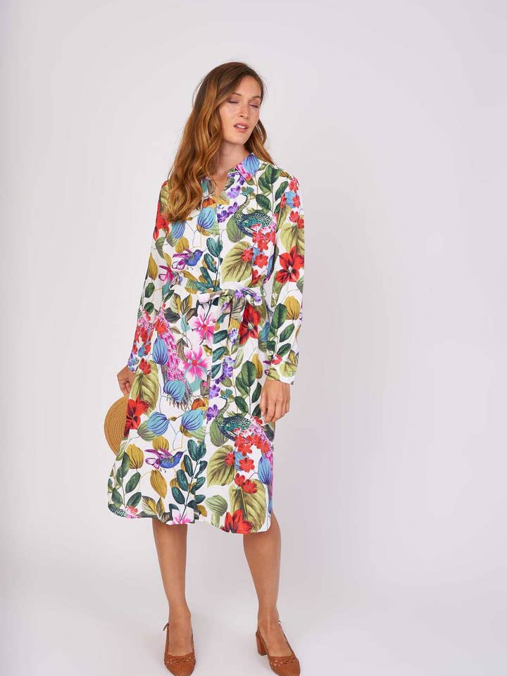 Vestido camisero con estampado de viscosa CEZIA para venta al por mayor de DERHY