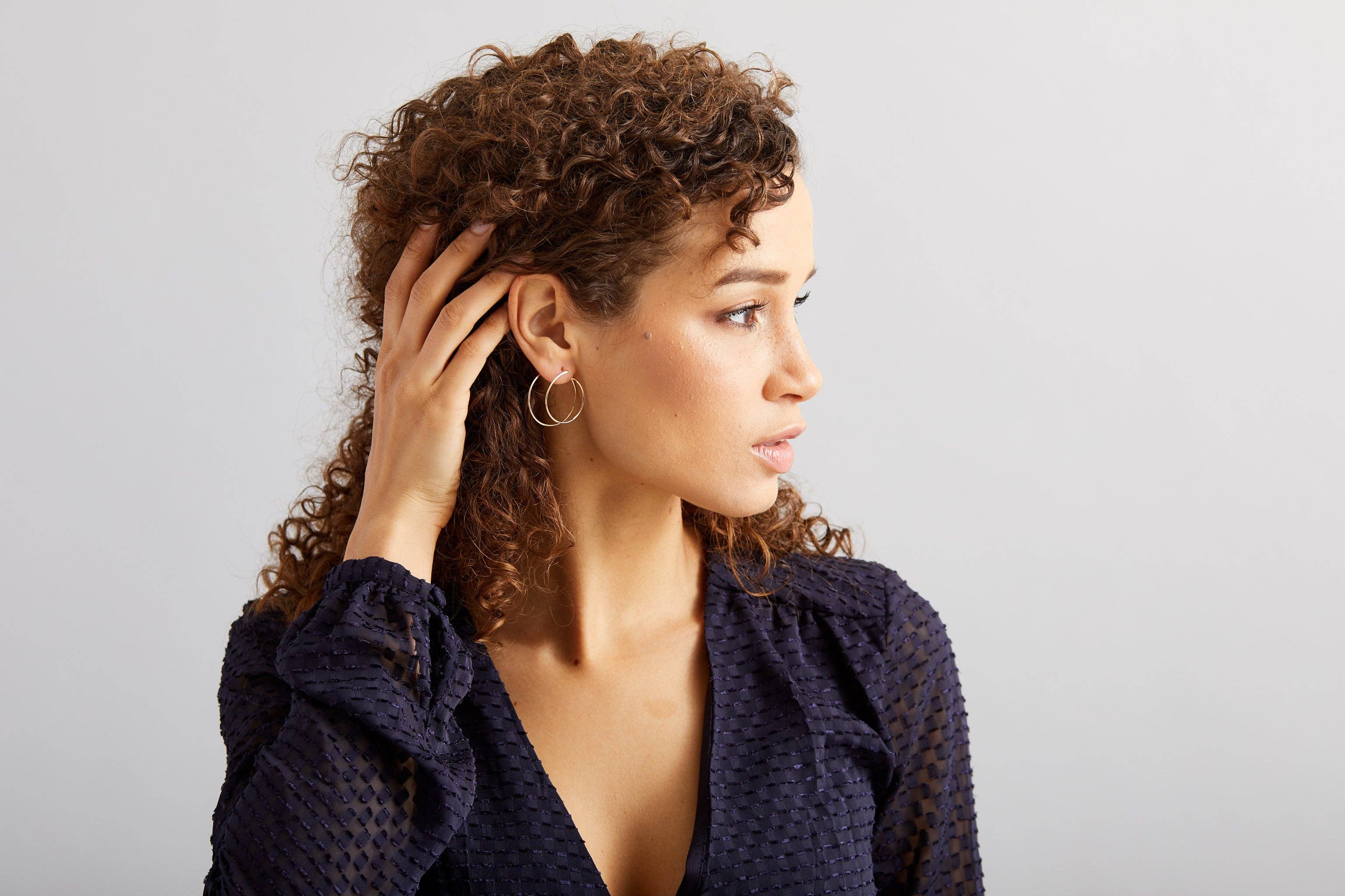 Aviv Jewelry - Vente Créoles - Alba - Boucles d'oreilles créoles doubles 3D13