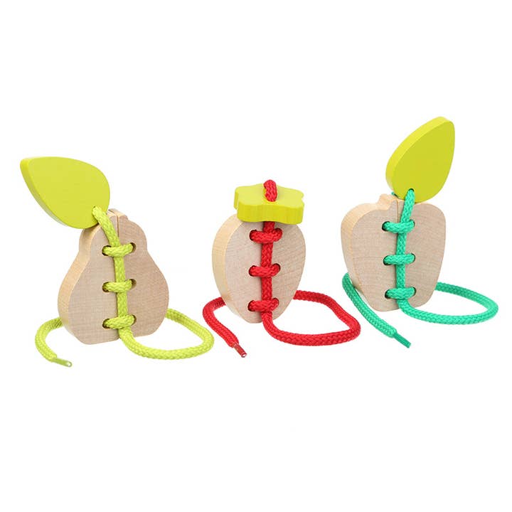 Wooden Toys – Großhandel Holzspielzeug – Kinder – Fädelspielzeug „Fruits“ | Schnürspielzeug aus Holz1
