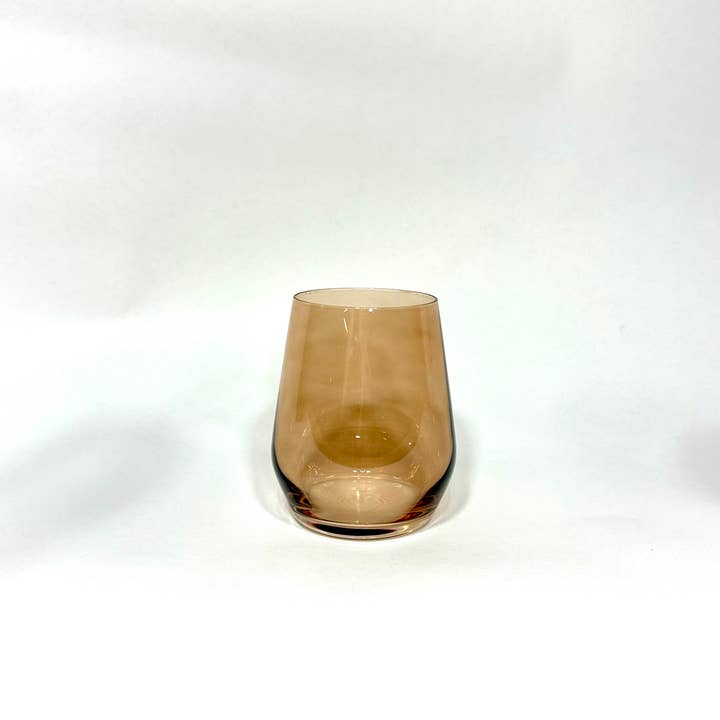 Brown Sugar - Stemless Colored Wine Glasses for wholesale by GlassHauseCo
