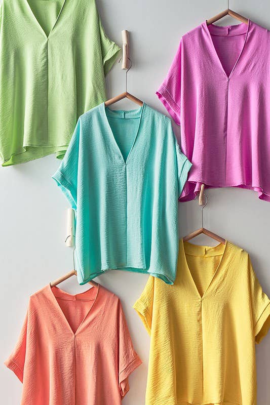 Urban Daizy - Vente T-shirt – femme - Haut à col en V Breezy Airflow-SS10