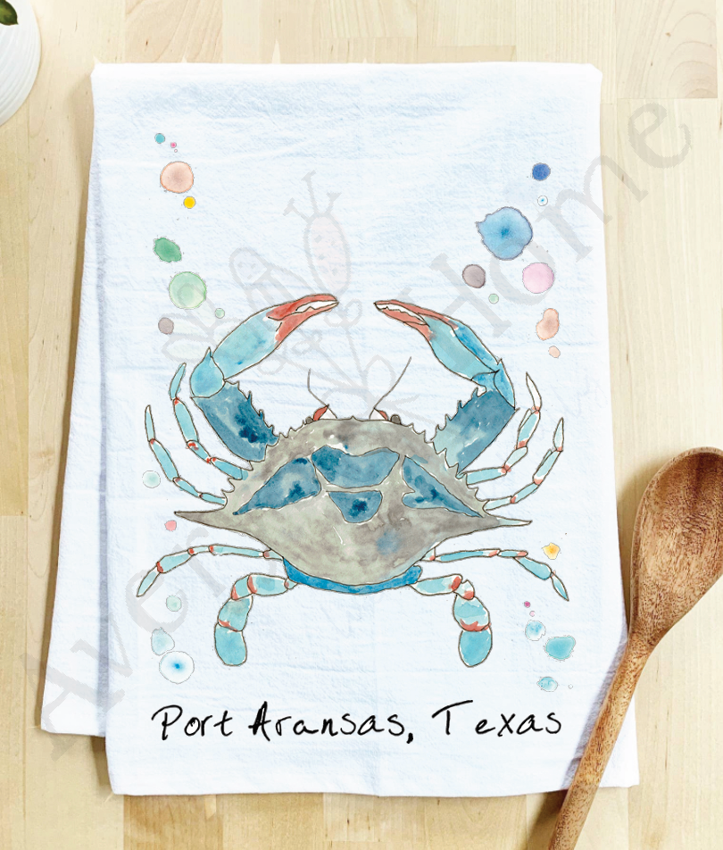 Avery's Home - Wholesale Tea Towel - Blue Crab Ocean Customizable Coastal Tea Towel32