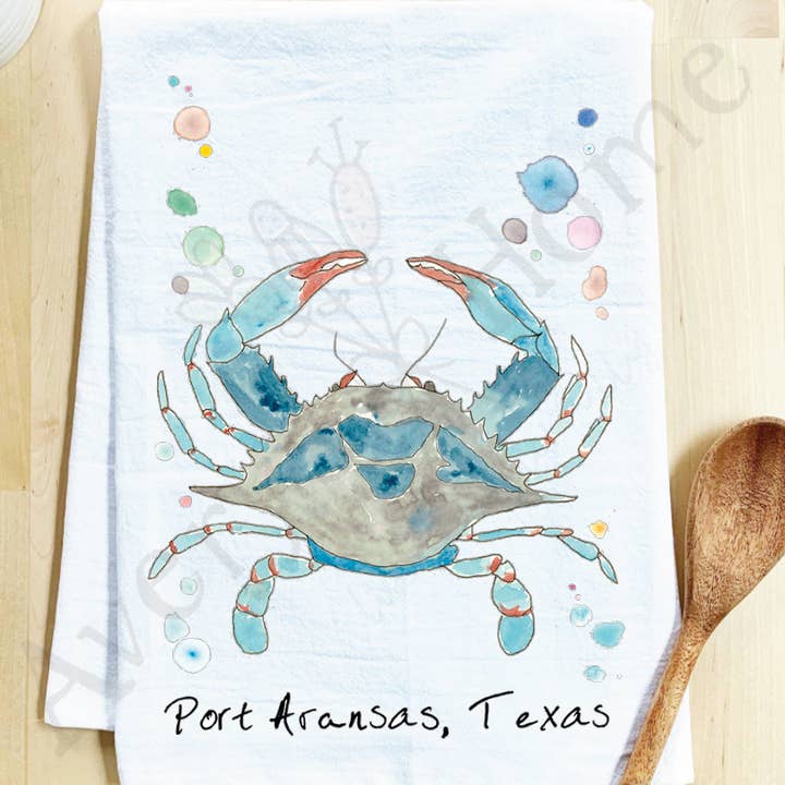 Avery's Home - Vente Torchons - Torchon côtier personnalisable "Blue Crab Ocean"32