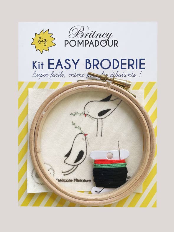 Kit Easy Embroidery - Délicate Miniature The lovers for wholesale by Britney Pompadour - Broderie - Embroidery kit
