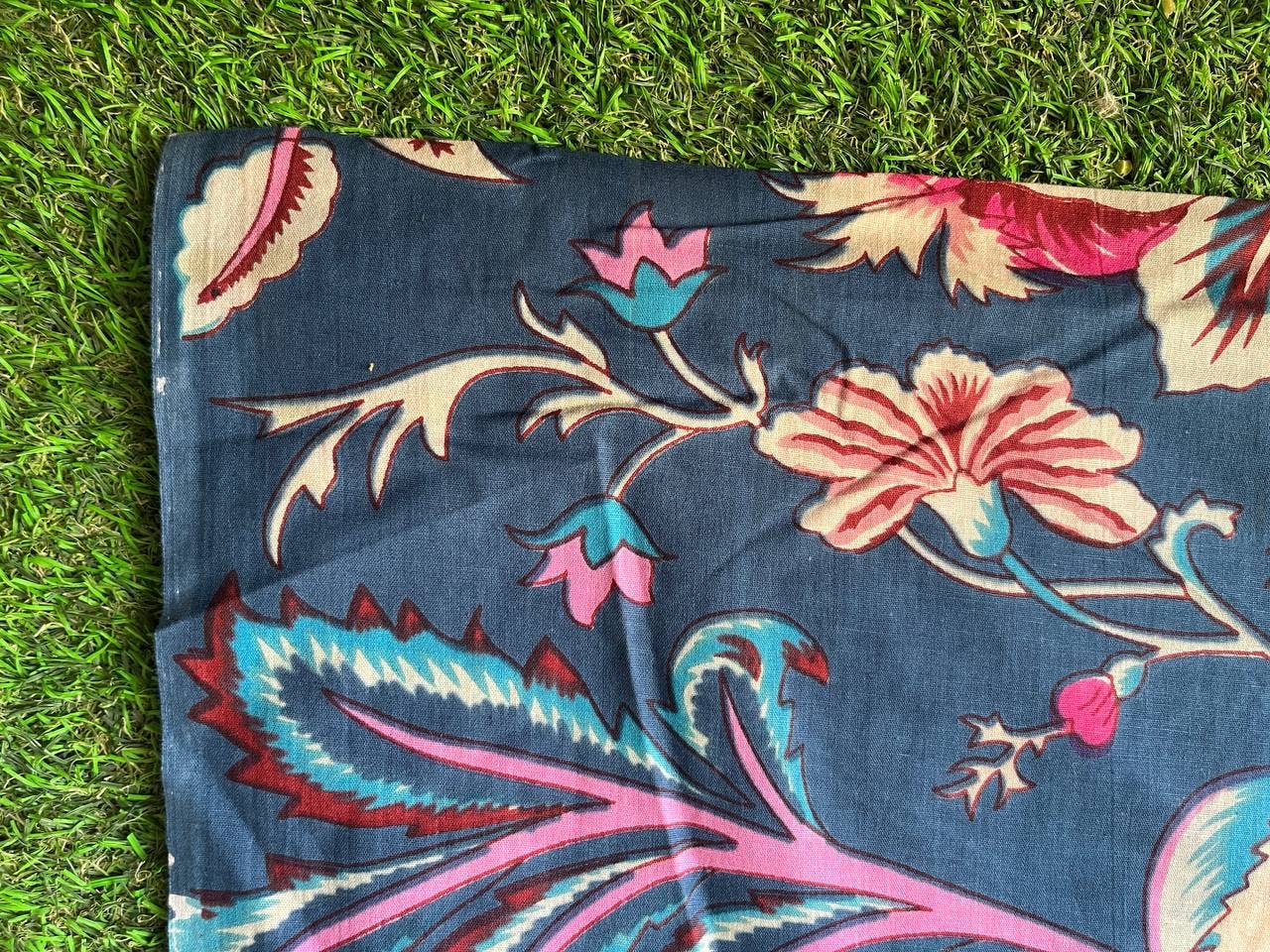 Bhawana Handicrafts - Vente Peintures pour tissu - Tissu indien fait à la main, tissu de couture à imprimé floral pour femmes2