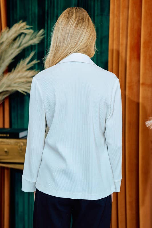 Doe and Rae - Wholesale Blazer - Women's - Placket Sleeve Knit Blazer - 10325J15