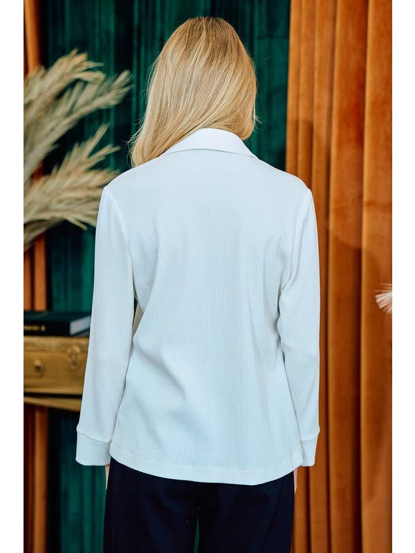 Doe and Rae - Wholesale Blazer - Women's - Placket Sleeve Knit Blazer - 10325J15