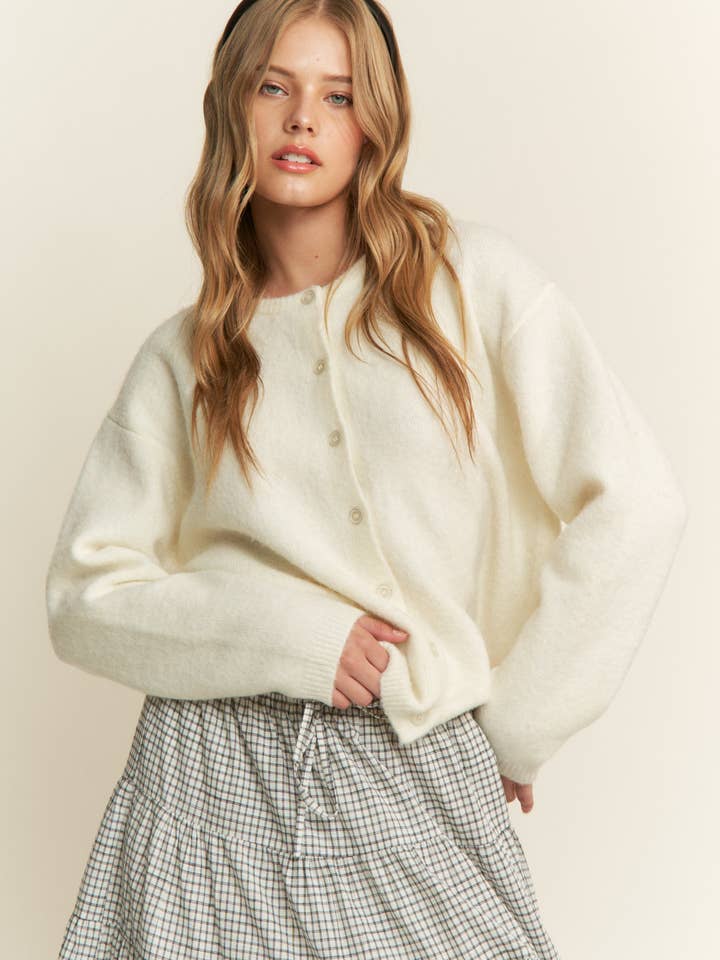 In The Beginning - Wholesale Cardigan - Women's - Cozy Button-up Knit Cardigan1