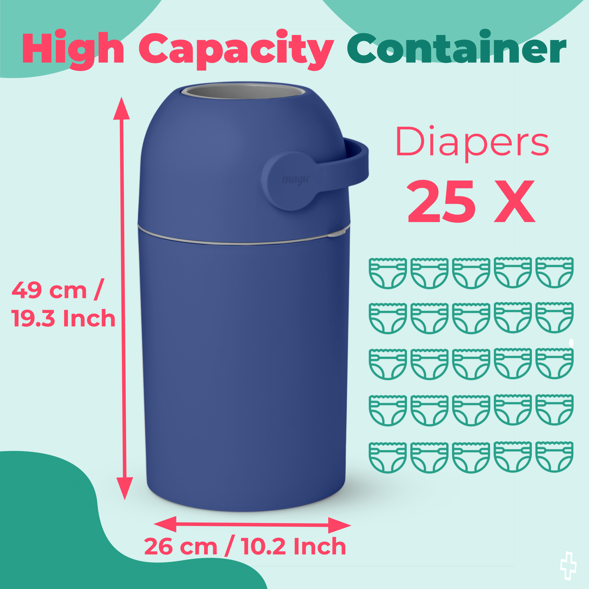 SHEERUN - Wholesale Diaper Caddy - Baby - Pure Magic Majestic Diaper Pail (Patented Odor-Stop System)21